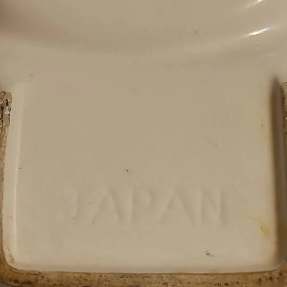 Ceramic Spoon Rest with Orange and White Design